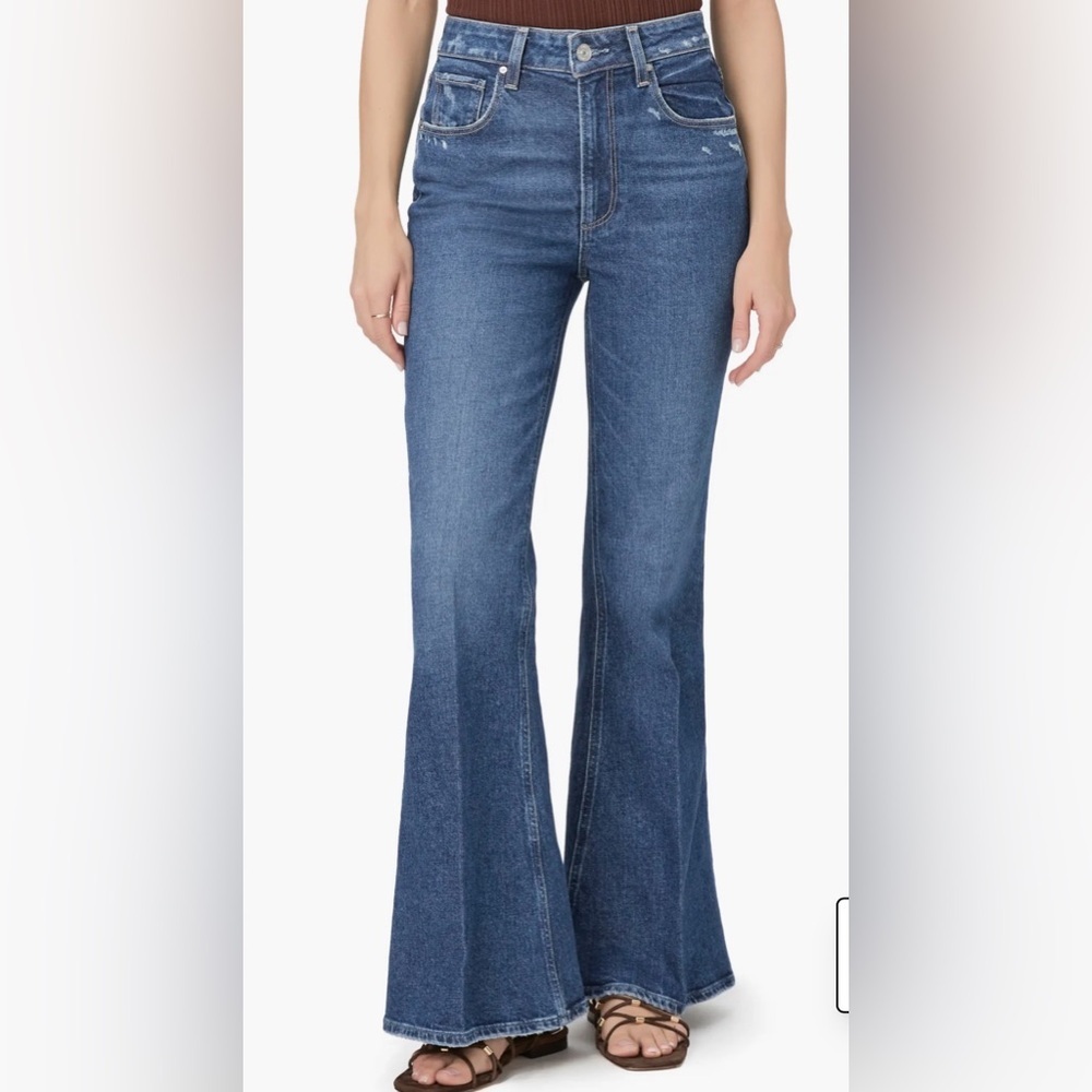 PAIGE Charlie High Waist Flare Jeans Landmark Medium Wash size 33/ 14